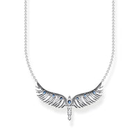 THOMAS SABO Necklace phoenix wing with blue stones silver