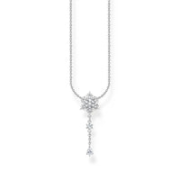 THOMAS SABO Necklace snowflake with white stones silver