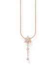 THOMAS SABO Necklace snowflake with white stones rose gold