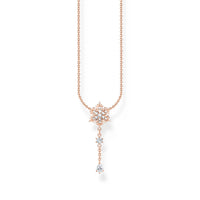 THOMAS SABO Necklace snowflake with white stones rose gold