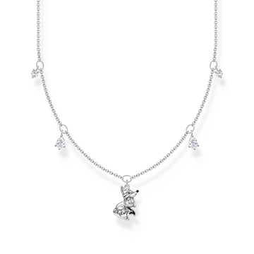 THOMAS SABO Necklace fox with white stones silver