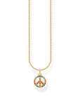 THOMAS SABO Necklace peace with colourful stones gold