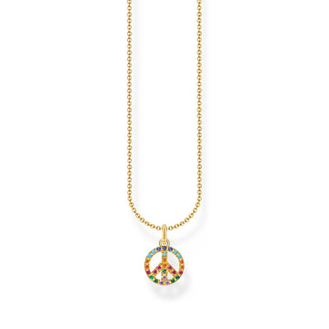 THOMAS SABO Necklace peace with colourful stones gold