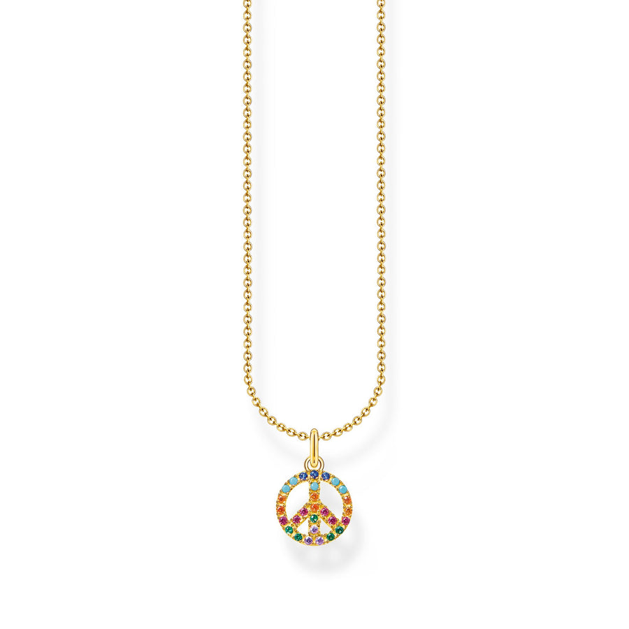 THOMAS SABO Necklace peace with colourful stones gold