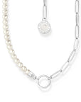 THOMAS SABO Charm Necklace with Pearls and Chain Links Silver