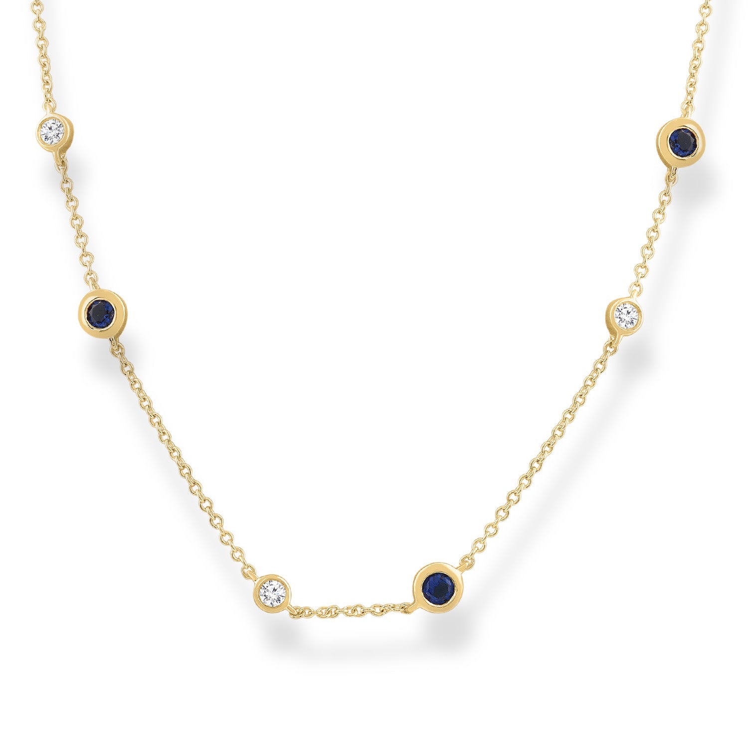 9CT LIANNA SAPPHIRE AND DIAMOND NECKLACE