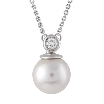 9CT LINA DIAMOND & PEARL NECKLACE