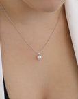 9CT LINA DIAMOND & PEARL NECKLACE