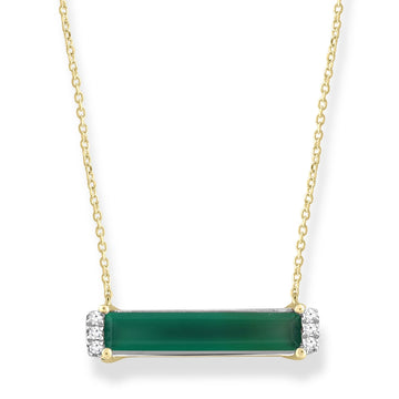 9CT WICKED GREEN ONYX & DIAMOND NECKLACE