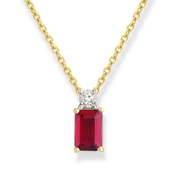 9CT CATALINA RUBY & DIAMOND NECKLACE