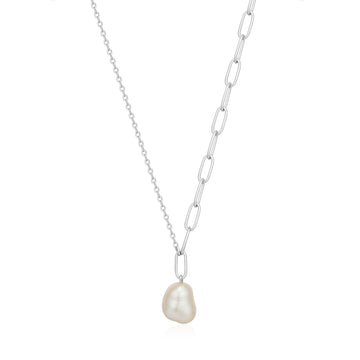 Ania Haie Silver Pearl Chunky Necklace