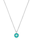 Ania Haie Teal Enamel Disc Silver Necklace