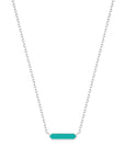 Ania Haie Teal Enamel Emblem Silver Necklace