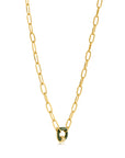 Ania Haie Forest Green Enamel Carabiner Gold Necklace