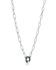 Ania Haie Navy Blue Enamel Carabiner Silver Necklace