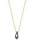 Ania Haie Navy Blue Enamel Gold Twisted Pendant Necklace