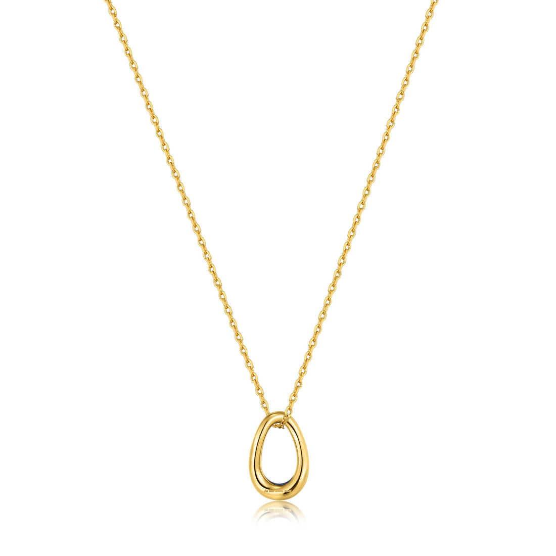 Ania Haie Navy Blue Enamel Gold Twisted Pendant Necklace