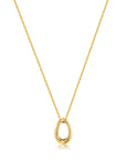 Ania Haie Navy Blue Enamel Gold Twisted Pendant Necklace