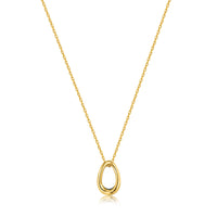 Ania Haie Navy Blue Enamel Gold Twisted Pendant Necklace