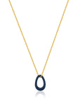 Ania Haie Navy Blue Enamel Gold Twisted Pendant Necklace