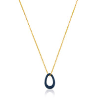 Ania Haie Navy Blue Enamel Gold Twisted Pendant Necklace