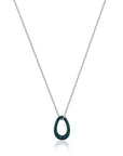 Ania Haie Forest Green Enamel Silver Twisted Pendant Necklace