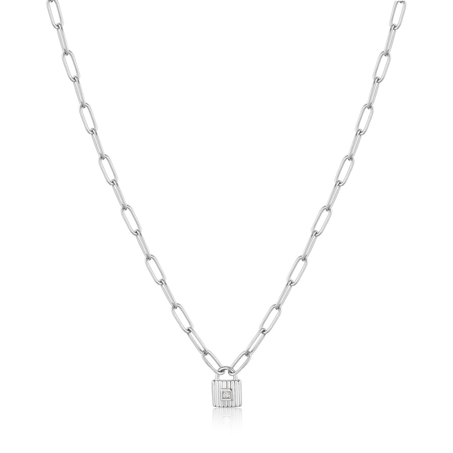 Ania Haie Silver Chunky Chain Padlock Necklace