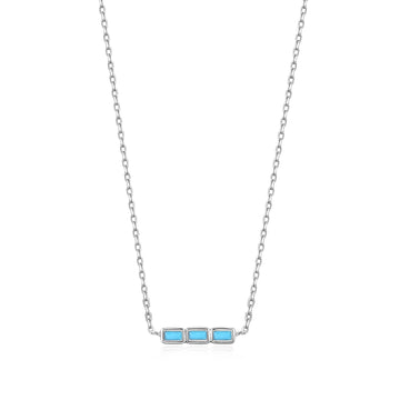 Ania Haie Turquoise Silver Bar Necklace