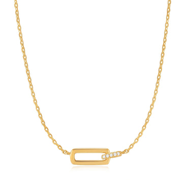 Gold Glam Interlock Necklace