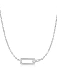 Silver Glam Interlock Necklace