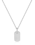 Silver Glam Tag Pendant Necklace