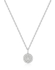 Silver Glam Disc Pendant Necklace