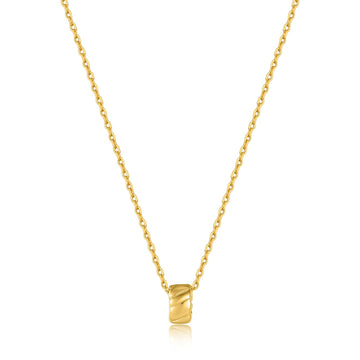 Ania Haie Gold Smooth Twist Pendant Necklace