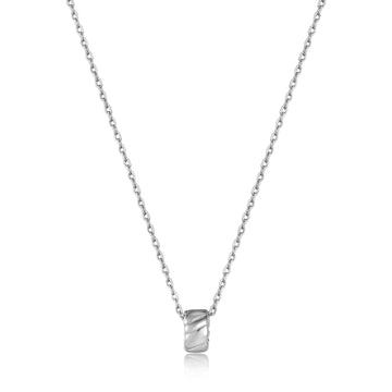 Ania Haie Silver Smooth Twist Pendant Necklace