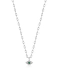 Silver Malachite Evil Eye Necklace