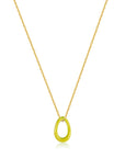 Neon Yellow Enamel Gold Twisted Pendant Necklace