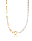 Ania Haie Gold Pearl Chunky Link Chain Necklace