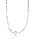 Ania Haie Silver Pearl Chunky Link Chain Necklace