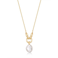 Ania Haie Gold Pearl Sparkle Pendant Necklace