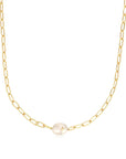 Ania Haie Gold Pearl Sparkle Chunky Chain Necklace