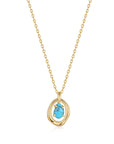 Ania Haie Gold Turquoise Wave Circle Pendant Necklace