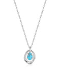 Ania Haie Silver Turquoise Wave Circle Pendant Necklace