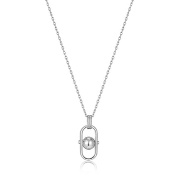 Ania Haie Silver Orb Link Drop Pendant Necklace