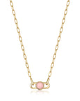 Ania Haie Gold Orb Rose Quartz Link Necklace