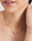 Ania Haie Gold Orb Rose Quartz Link Necklace