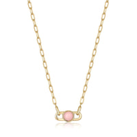 Ania Haie Gold Orb Rose Quartz Link Necklace