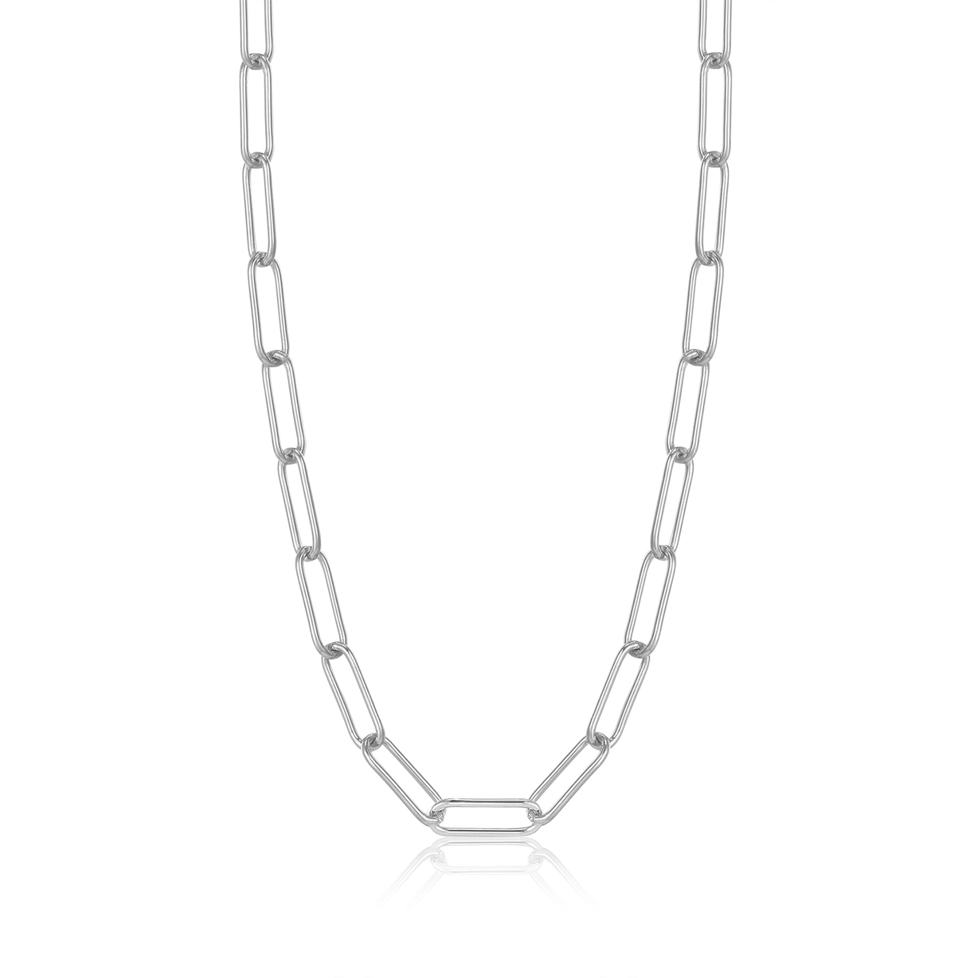 Ania Haie Silver Paperclip Chunky Chain Necklace