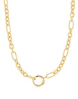 Ania Haie Gold Mixed Link Charm Chain Connector Necklace