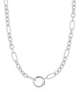 Ania Haie Silver Mixed Link Charm Chain Connector Necklace