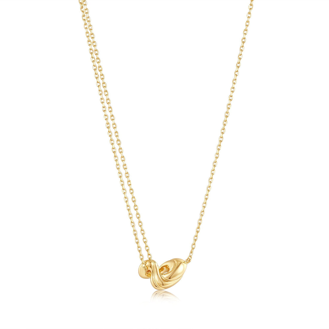 Ania Haie Gold Twisted Wave Mini Pendant Necklace